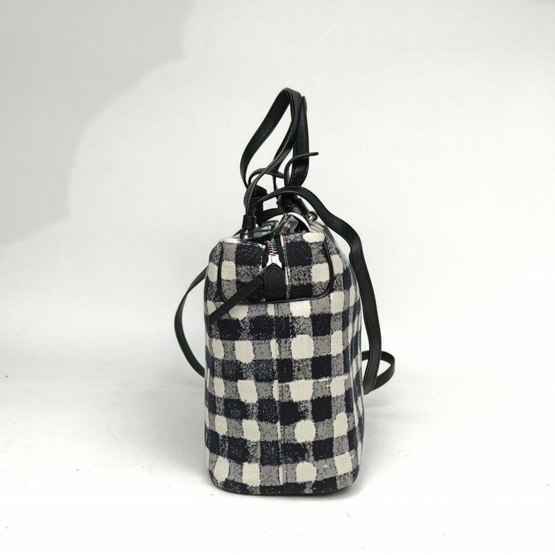 CELINE 黑白帆布softcube手提盒子包肩背包-3