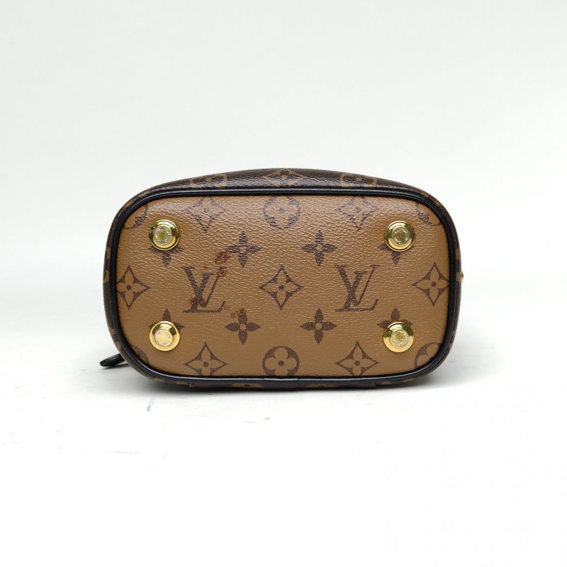 LOUIS VUITTON Vanity化妝包小號19老花PVC金扣晶片肩背包-4