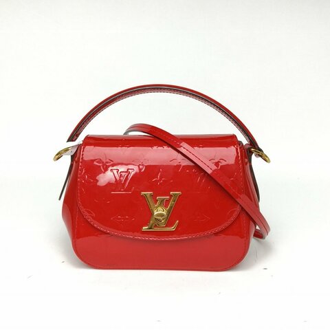 LOUIS VUITTON PASADENAMVPOPPY手提包紅色漆皮手提肩背包