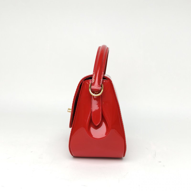 LOUIS VUITTON PASADENAMVPOPPY手提包紅色漆皮手提肩背包-1