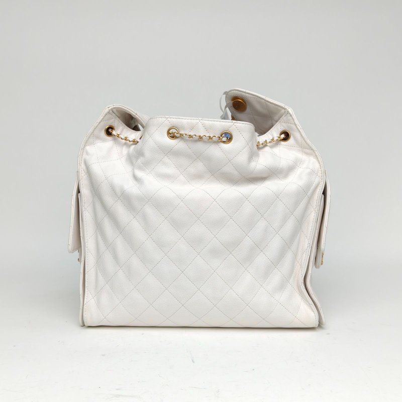 CHANEL 25BAG腋下包中號黑色荔枝牛皮晶片金扣肩背包-2