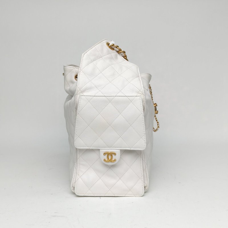 CHANEL 25BAG腋下包中號黑色荔枝牛皮晶片金扣肩背包-3