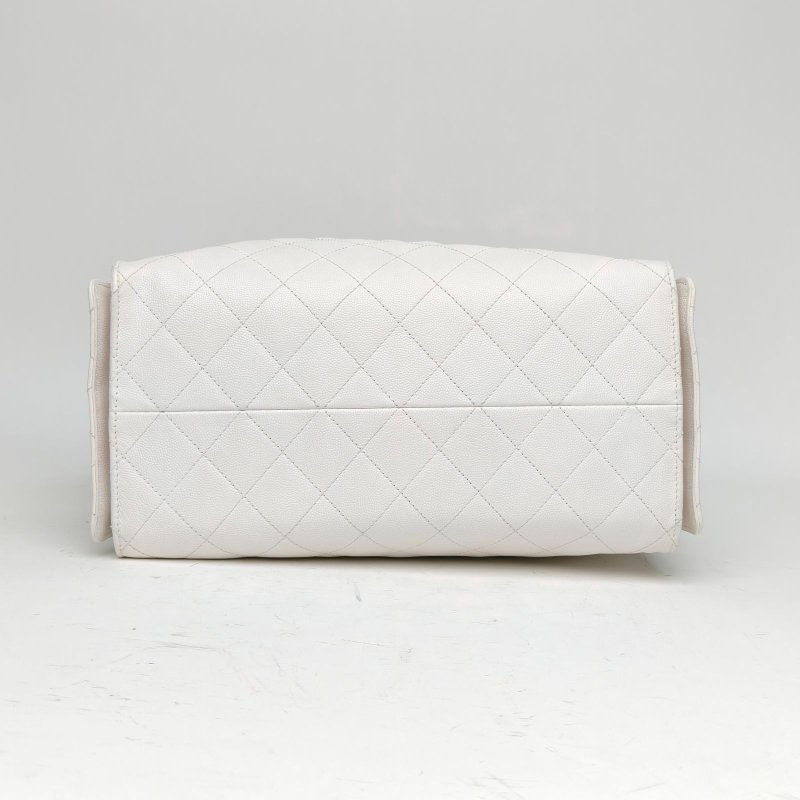 CHANEL 25BAG腋下包中號黑色荔枝牛皮晶片金扣肩背包-4