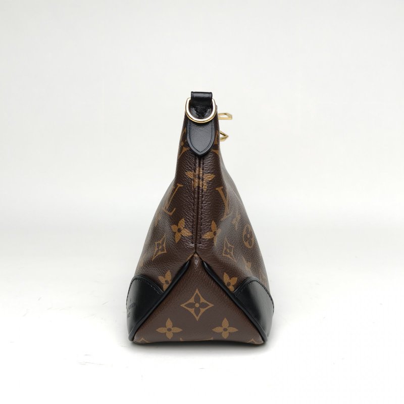 LOUIS VUITTON BOULOGNE牛角包黑色PVC晶片老花肩背包-1