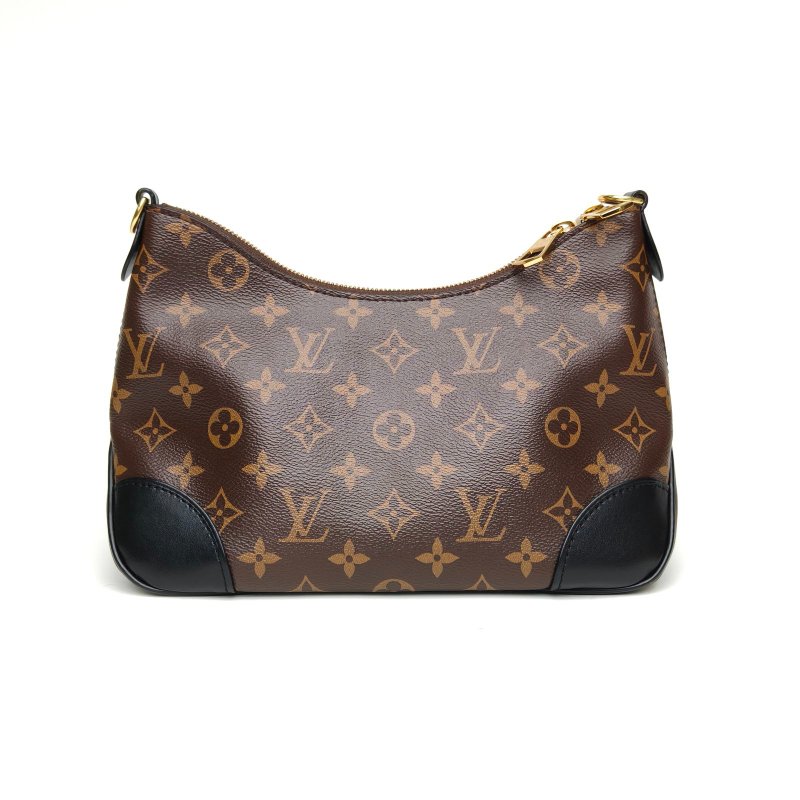 LOUIS VUITTON BOULOGNE牛角包黑色PVC晶片老花肩背包-2