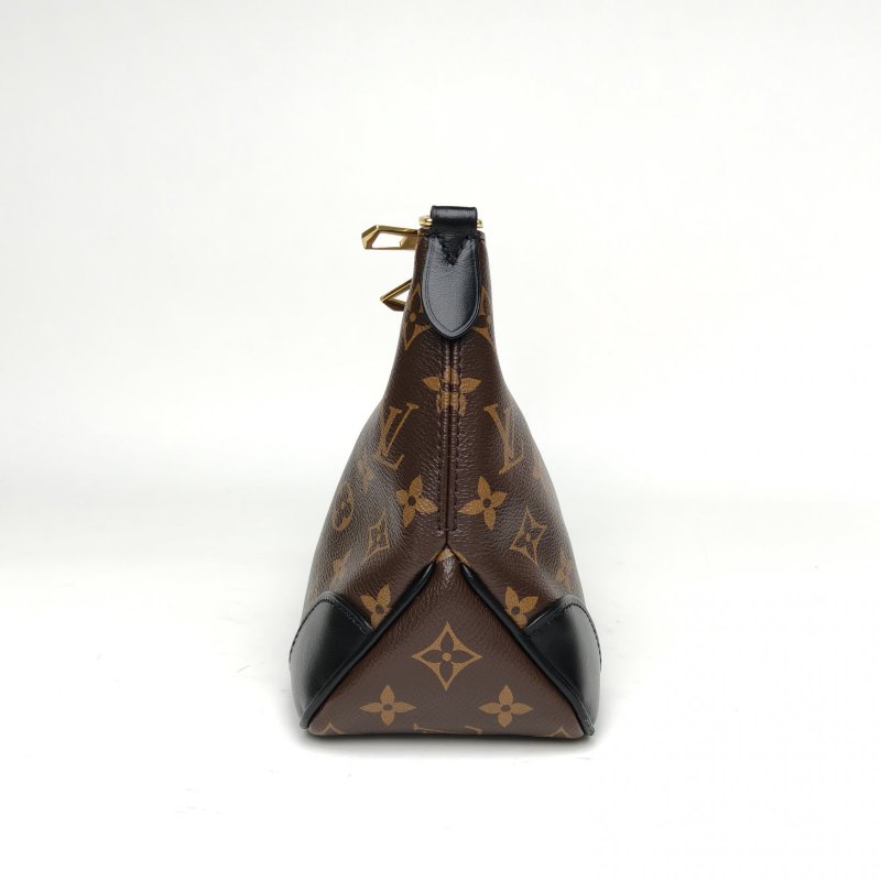 LOUIS VUITTON BOULOGNE牛角包黑色PVC晶片老花肩背包-3