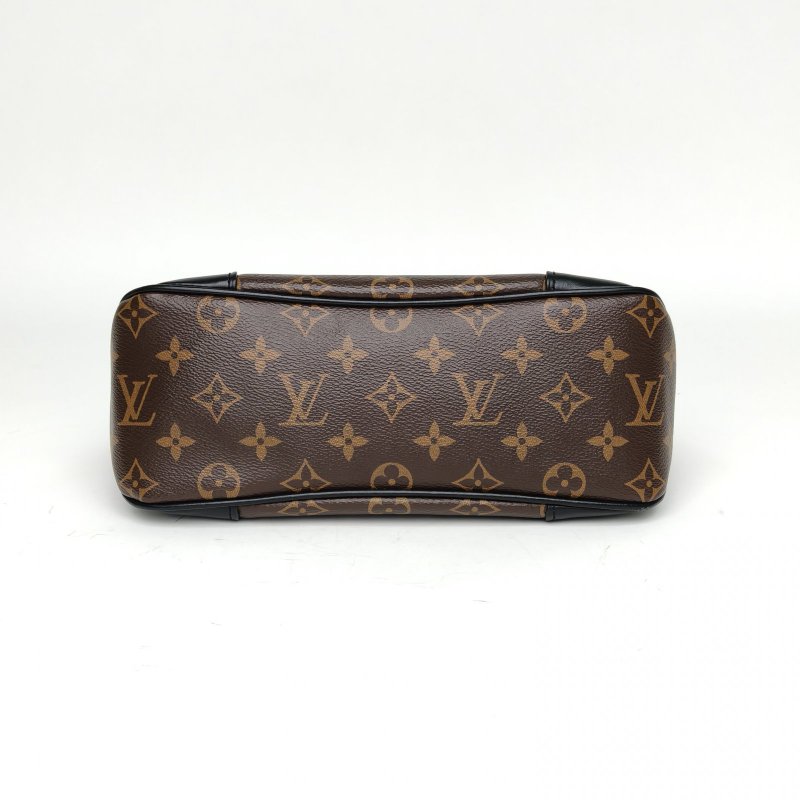 LOUIS VUITTON BOULOGNE牛角包黑色PVC晶片老花肩背包-4