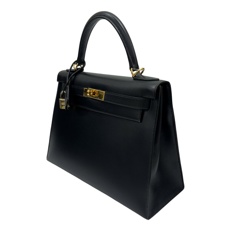 黑色 Box牛皮 Kelly 28 凱莉包 兩用包 □F刻 金扣【HERMES 愛馬仕】-1