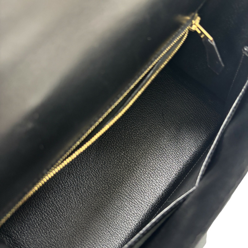 黑色 Box牛皮 Kelly 28 凱莉包 兩用包 □F刻 金扣【HERMES 愛馬仕】-5