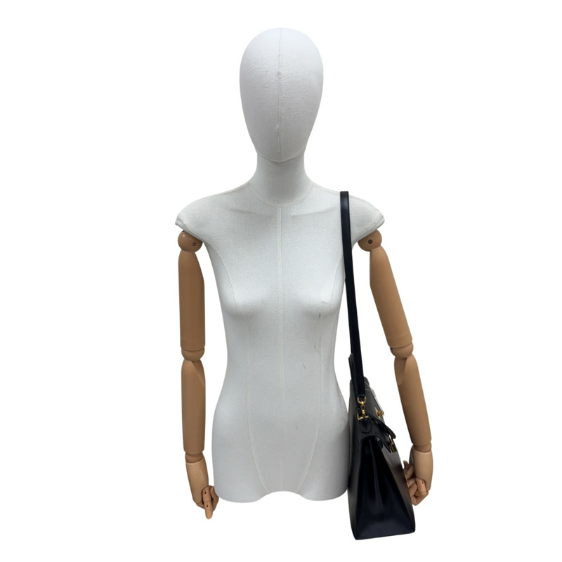 黑色 Box牛皮 Kelly 28 凱莉包 兩用包 □F刻 金扣【HERMES 愛馬仕】-9