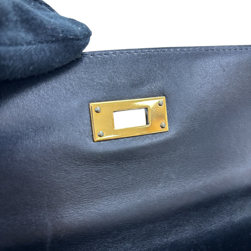 黑色 Box牛皮 Kelly 28 凱莉包 兩用包 □F刻 金扣【HERMES 愛馬仕】-10