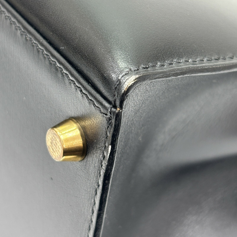 黑色 Box牛皮 Kelly 28 凱莉包 兩用包 □F刻 金扣【HERMES 愛馬仕】-13