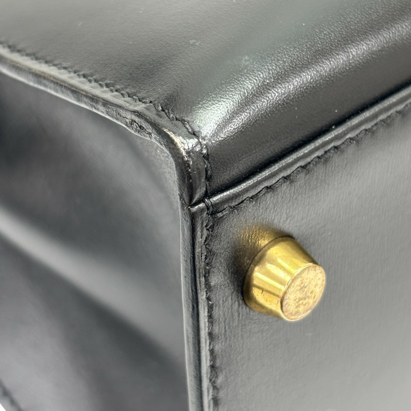 黑色 Box牛皮 Kelly 28 凱莉包 兩用包 □F刻 金扣【HERMES 愛馬仕】-14