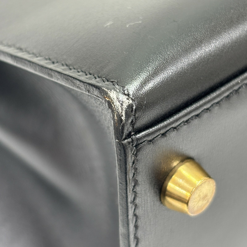 黑色 Box牛皮 Kelly 28 凱莉包 兩用包 □F刻 金扣【HERMES 愛馬仕】-16