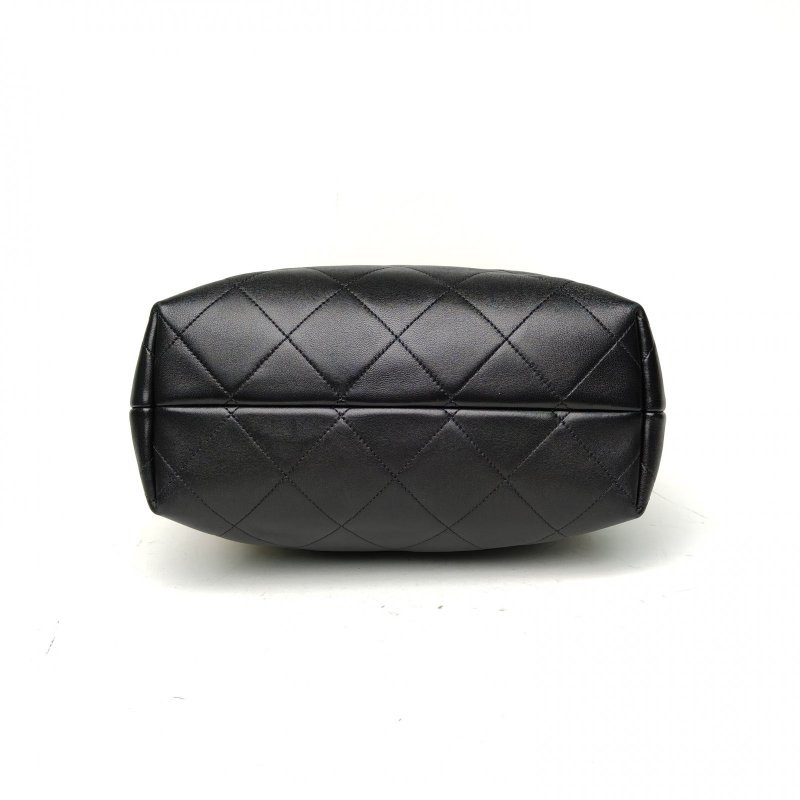 CHANEL 拼色羊皮麂皮晶片開金扣25hobo豎版/肩背包-4