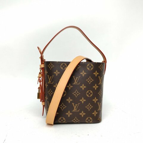 LOUIS VUITTON ALLINBB印花手袋塗層帆布PVC金扣晶片肩背包