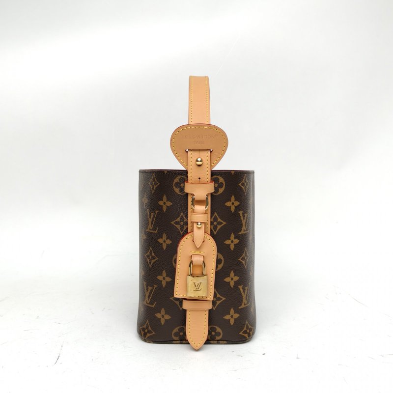 LOUIS VUITTON ALLINBB印花手袋塗層帆布PVC金扣晶片肩背包-1