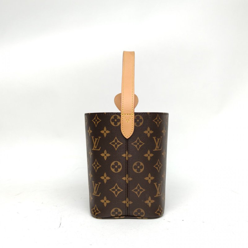 LOUIS VUITTON ALLINBB印花手袋塗層帆布PVC金扣晶片肩背包-3