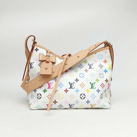 LOUIS VUITTON CARRYALL村上隆聯名小號白三彩PVC金扣晶片肩背包