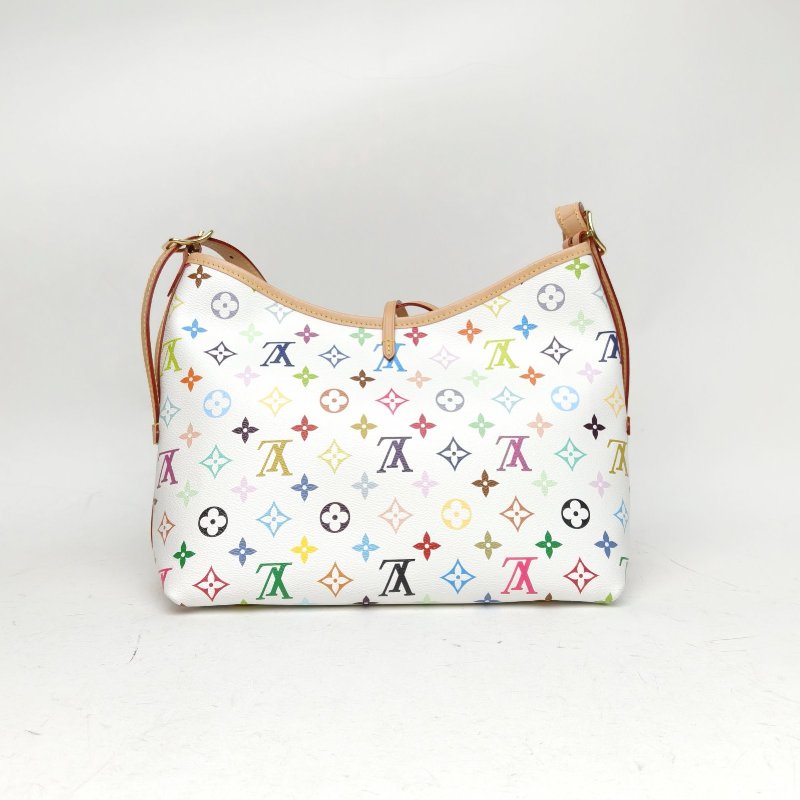 LOUIS VUITTON CARRYALL村上隆聯名小號白三彩PVC金扣晶片肩背包-2