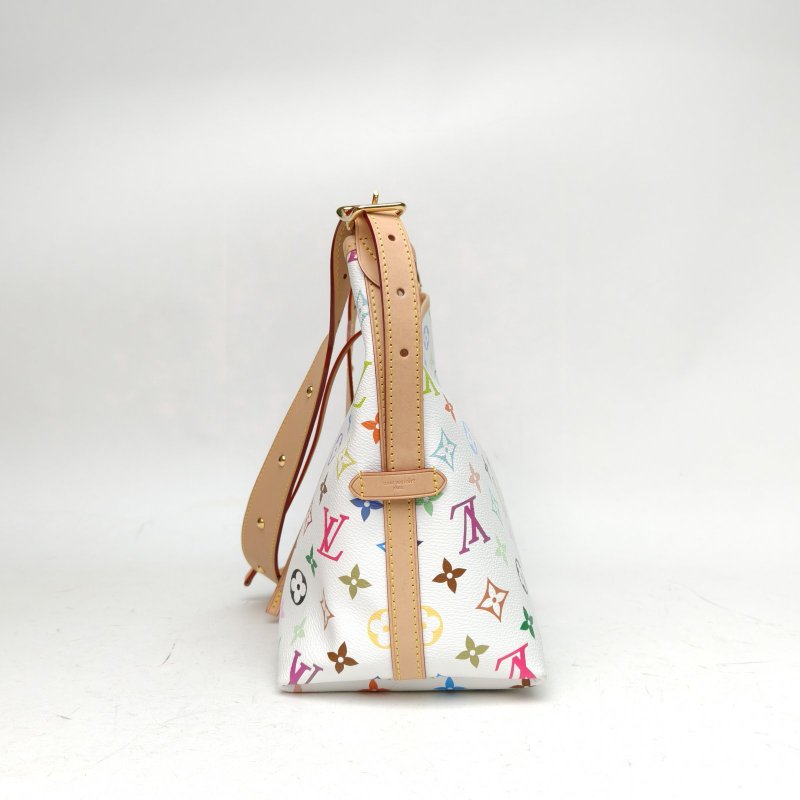 LOUIS VUITTON CARRYALL村上隆聯名小號白三彩PVC金扣晶片肩背包-3