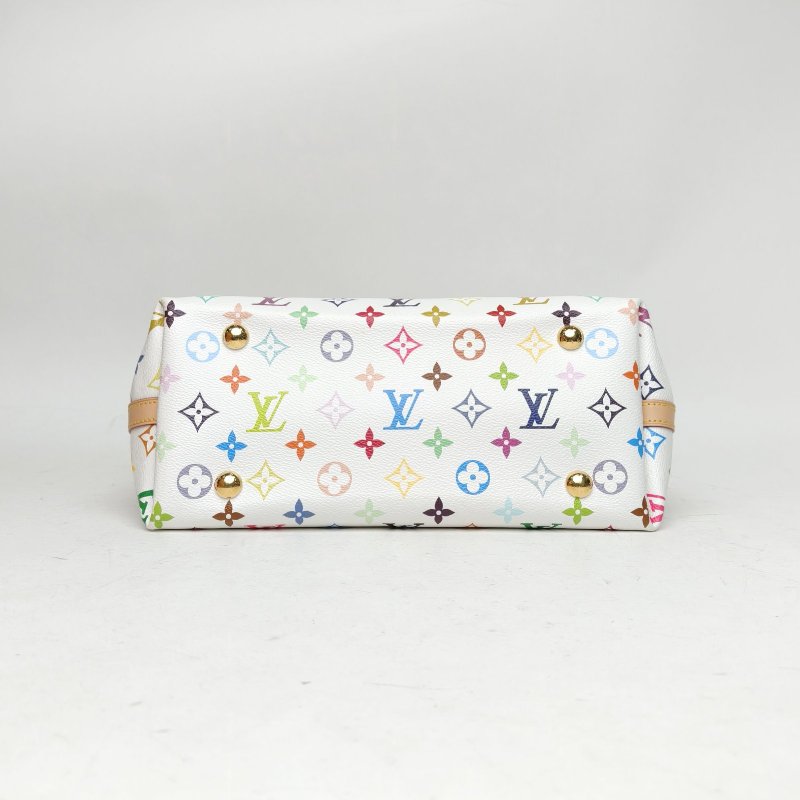 LOUIS VUITTON CARRYALL村上隆聯名小號白三彩PVC金扣晶片肩背包-4