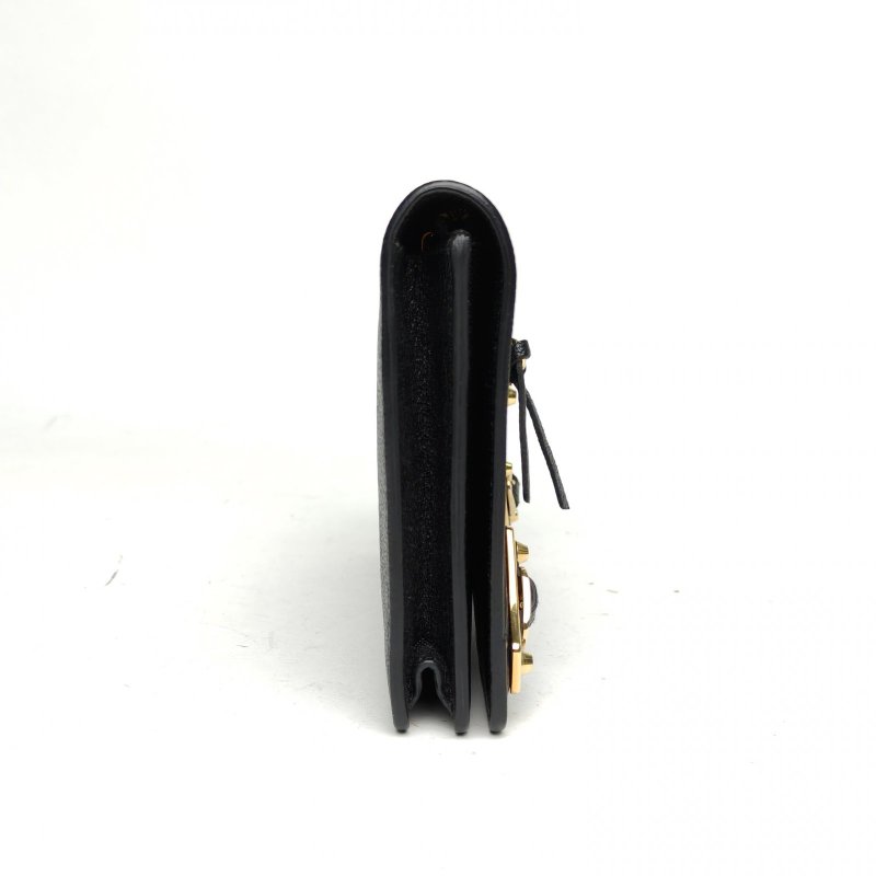 BALENCIAGA 黑色牛皮機車woc鏈條包肩背包-3