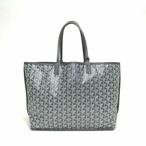 GOYARD 灰色PVC銀扣Anjou雙面購物袋中號肩背包