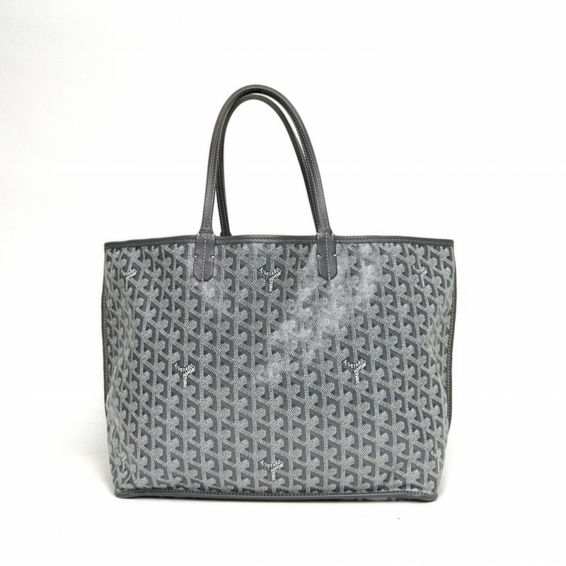 GOYARD 灰色PVC銀扣Anjou雙面購物袋中號肩背包-2