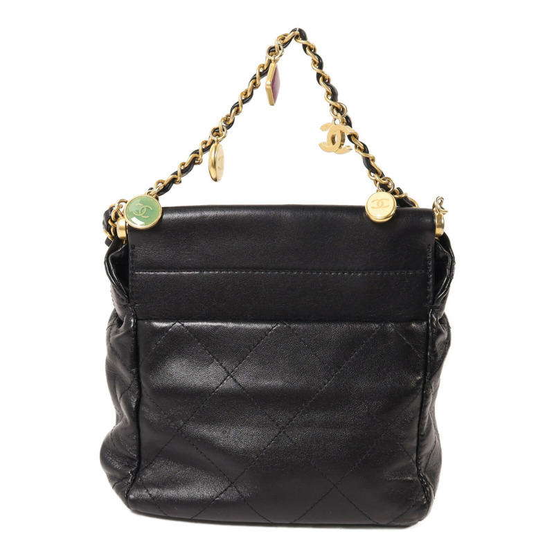 CHANEL 羊皮皮革Mini Resin Charms Bag鏈帶手挽肩背兩用袋-1