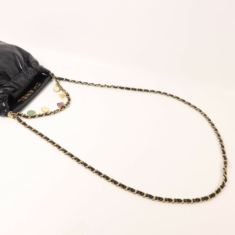 CHANEL 羊皮皮革Mini Resin Charms Bag鏈帶手挽肩背兩用袋-7