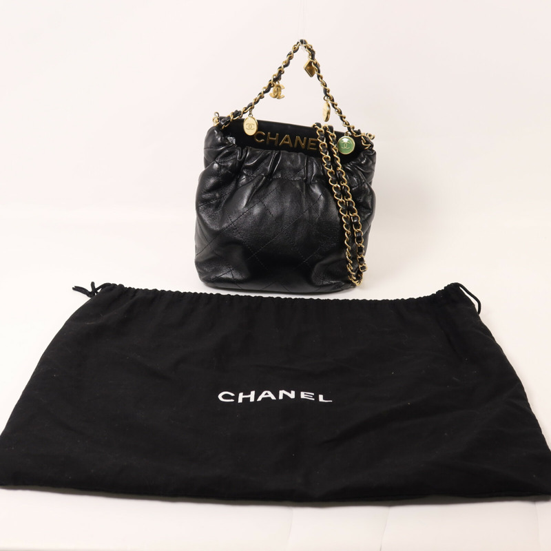 CHANEL 羊皮皮革Mini Resin Charms Bag鏈帶手挽肩背兩用袋-8