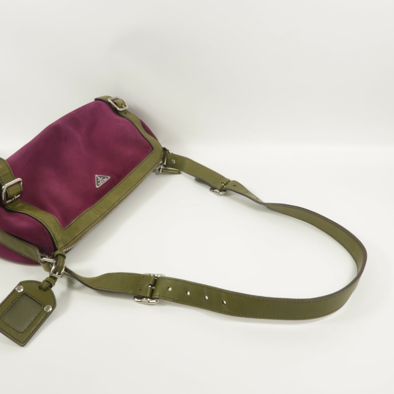 PRADA 麂皮皮革Shoulder Bag肩背袋-7