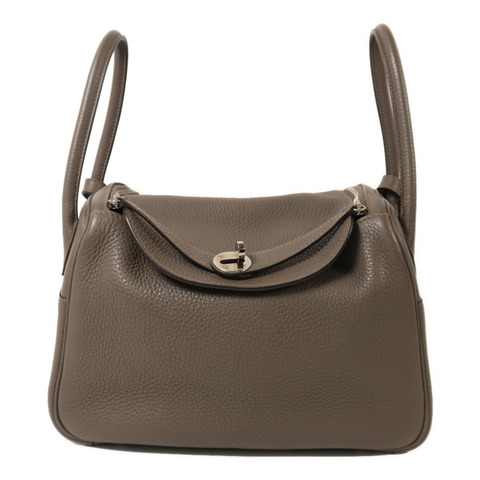 HERMES Clemence皮革Lindy 26手挽肩背兩用袋Etain