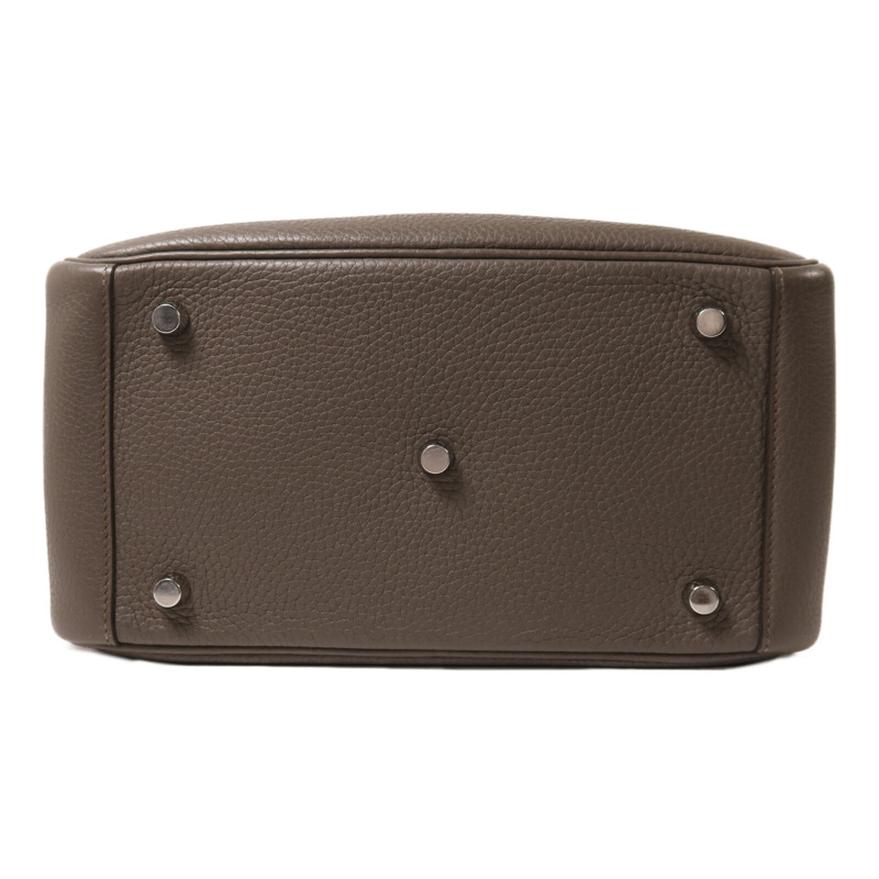 HERMES Clemence皮革Lindy 26手挽肩背兩用袋Etain-3