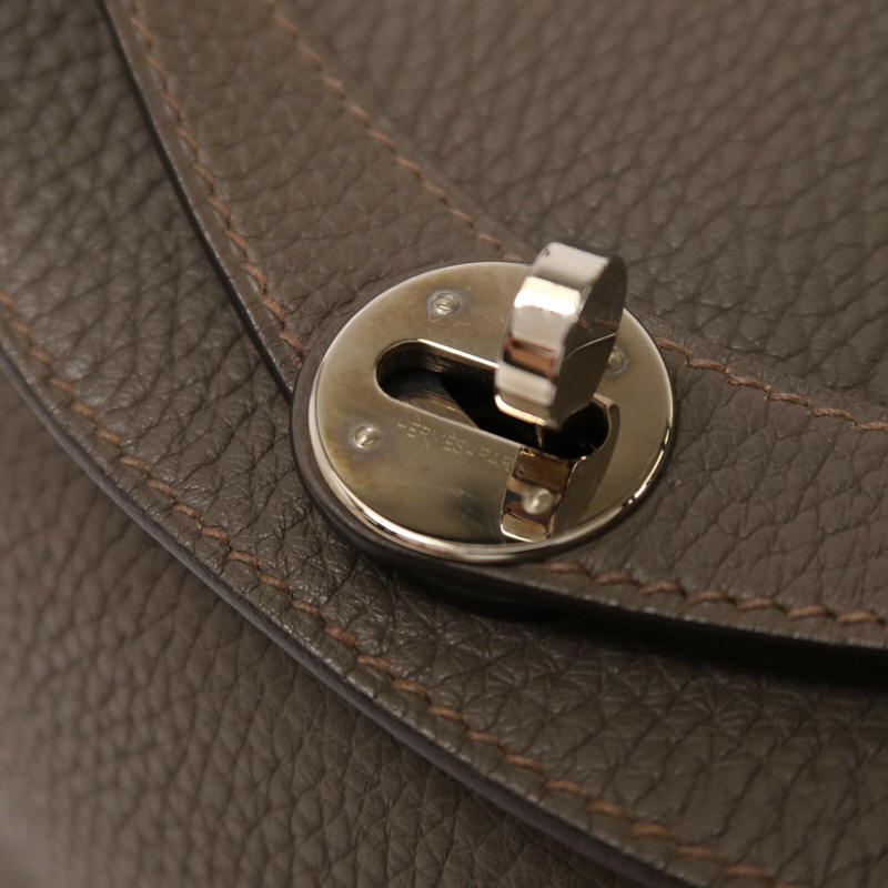 HERMES Clemence皮革Lindy 26手挽肩背兩用袋Etain-9