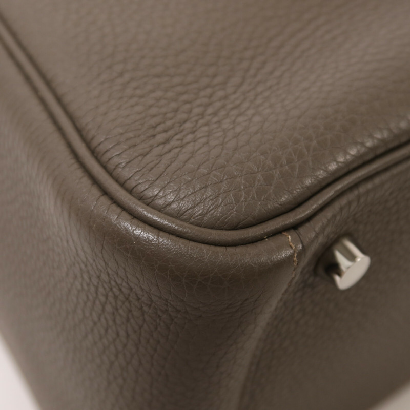 HERMES Clemence皮革Lindy 26手挽肩背兩用袋Etain-10