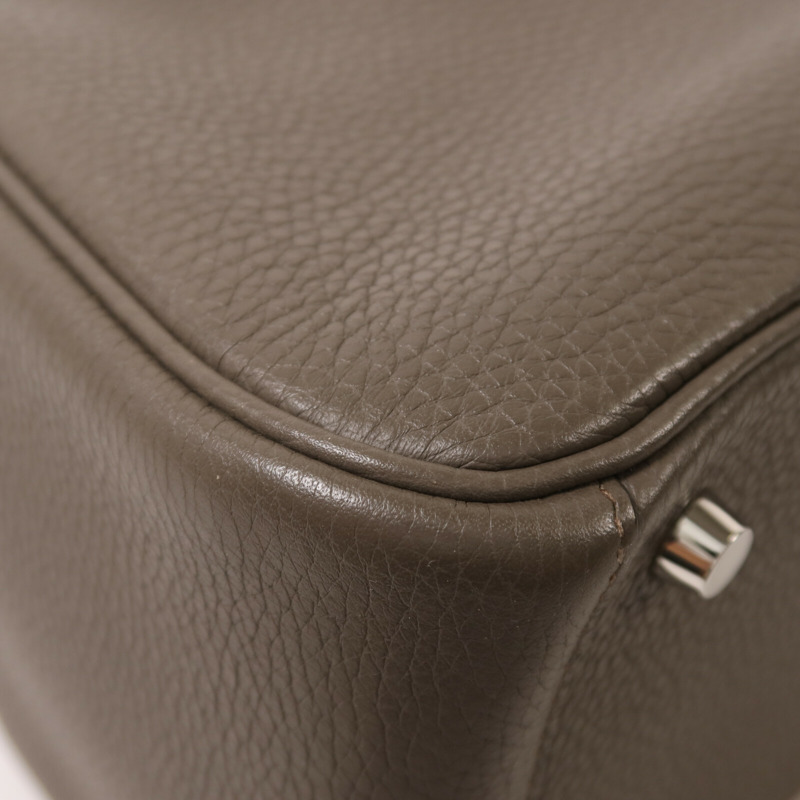 HERMES Clemence皮革Lindy 26手挽肩背兩用袋Etain-12