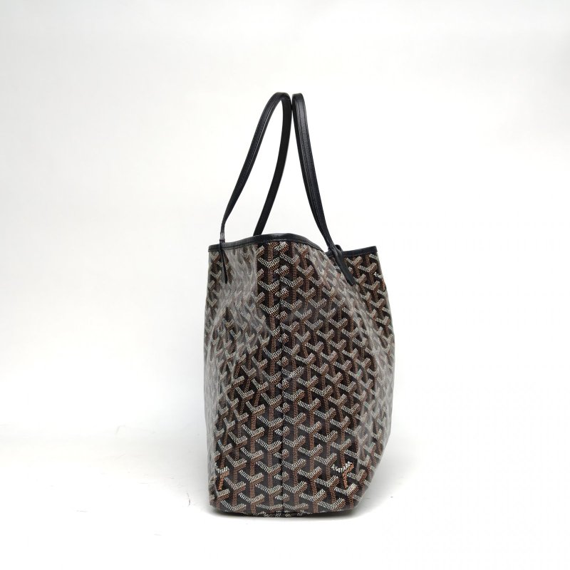 GOYARD SaintLouis購物袋子母包中號黑色PVC銀扣肩背包-1