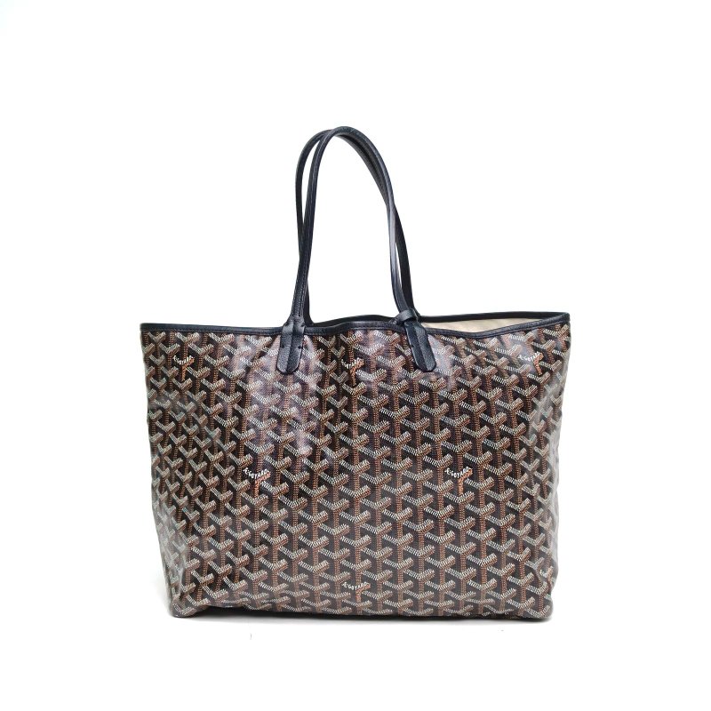 GOYARD SaintLouis購物袋子母包中號黑色PVC銀扣肩背包-2