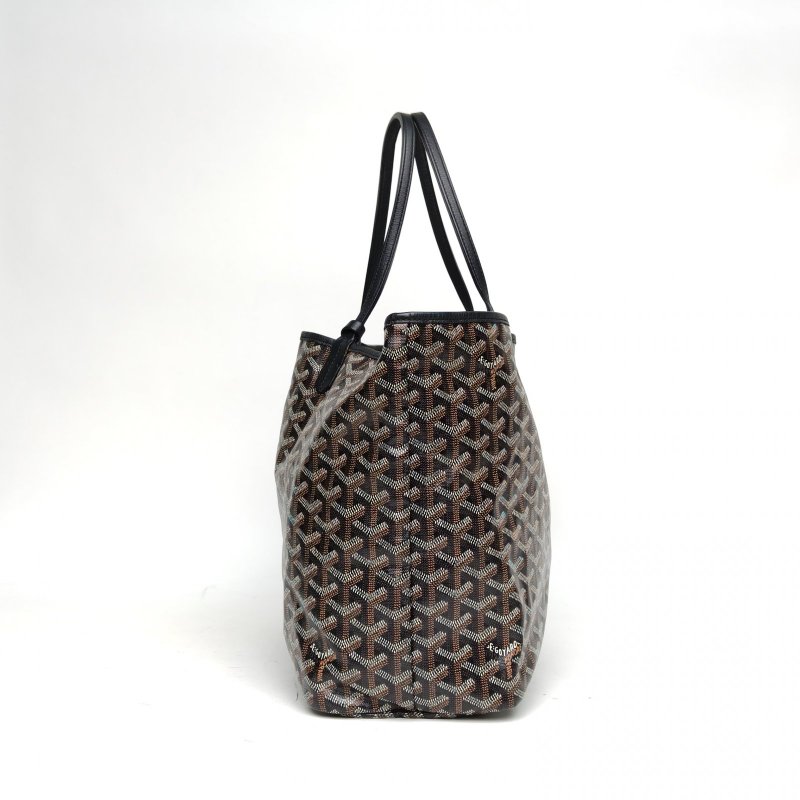 GOYARD SaintLouis購物袋子母包中號黑色PVC銀扣肩背包-3