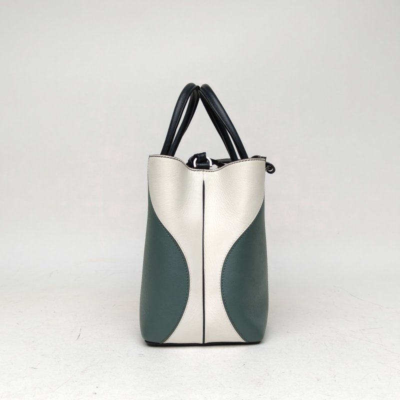 FENDI PETITE2JOURS小號拼色牛皮銀扣肩背包-3