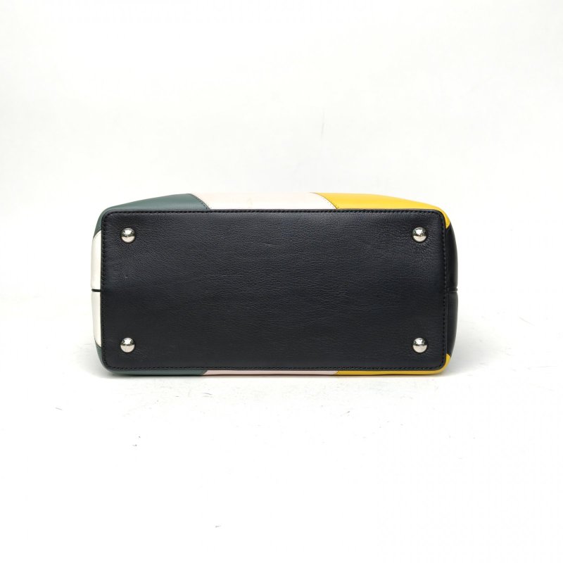 FENDI PETITE2JOURS小號拼色牛皮銀扣肩背包-4