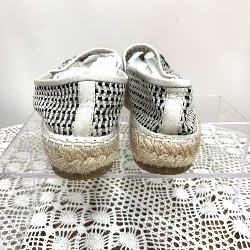 chanel 香奈兒 黑白編織漁夫鞋 36碼 🈚附件-3