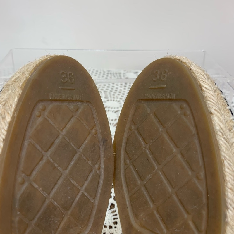 chanel 香奈兒 黑白編織漁夫鞋 36碼 🈚附件-8