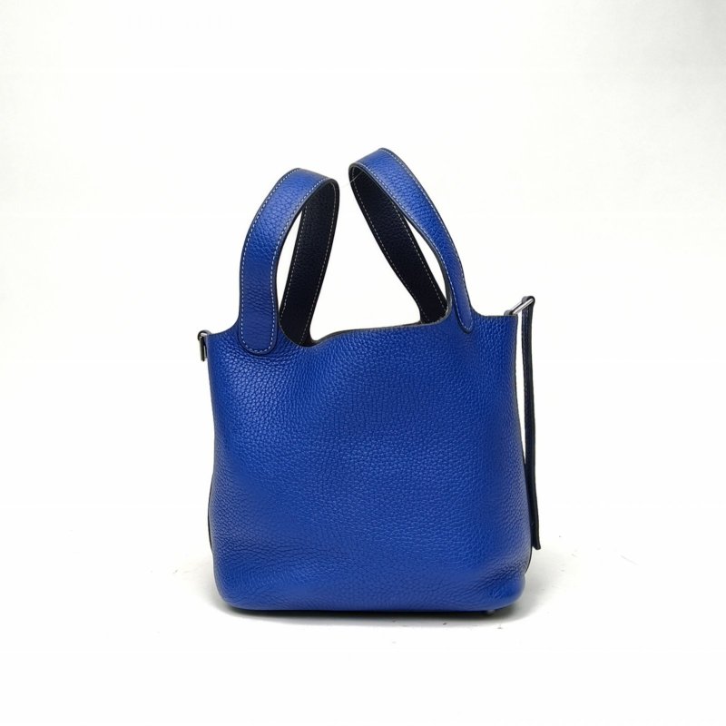 HERMES Picotin18菜籃子電光藍拼水墨藍TC皮Z刻肩背包-1