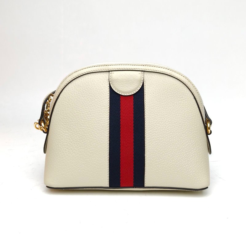 GUCCI Ophidia貝殼包小號白色牛皮金扣肩背包-2