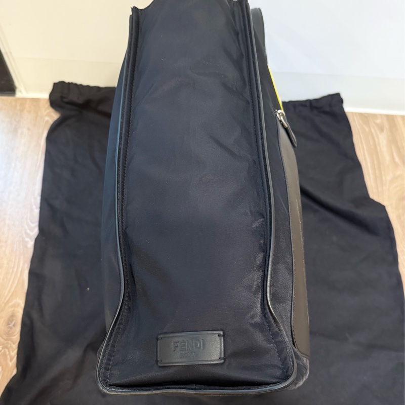 FENDI 經典 Bag Bugs 小怪獸 黑色尼龍大托特包-4