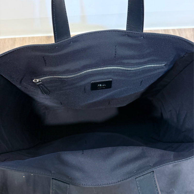 FENDI 經典 Bag Bugs 小怪獸 黑色尼龍大托特包-8