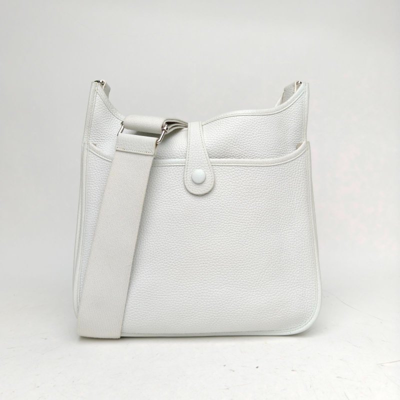HERMES Evelyne小號29白色TC皮X刻銀扣肩背包-2